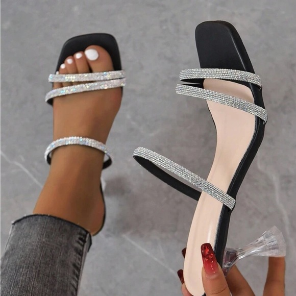 Women's Rhinestone Open Toe
Sandals With Stiletto Heel Sandals - Picture 4 of 4